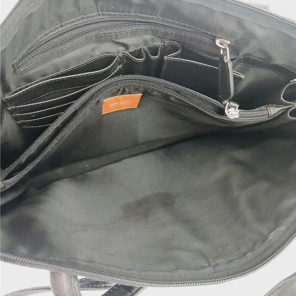 Latico Buttery Soft Top Handle Shoulder Laptop Briefcase Black Pebbled Unisex - Picture 7 of 9